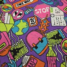 Sealed Bag of Neon Fabric Items with Colorful Geometric Print - Possibly Fanny Pack or Bag — listing 6