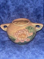 Roseville Water Lily Two-Handled Vase, Brown, 6" (Shape 73-6) — listing 4