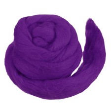 Chunky Super Bulky Hand-Spun Wool Roving Yarn Cake in Purple/Plum — listing 3
