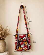 Vera Bradley Quilted Cotton Drawstring Crossbody Bag in Bittersweet Pattern — listing 5