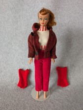Vintage Mattel Barbie Ponytail Doll in Zebra-Stripe Swimsuit, Blonde — listing 6