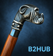 Ornate Brass Fritz-Handle Walking Cane with Hardwood Shaft — listing 3