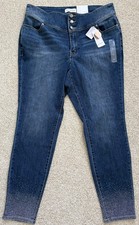 Lane Bryant Signature Fit Pedal Pusher Cropped Jeans, Plus Size 26, Blue Wash — listing 2
