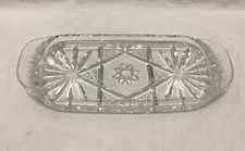 Cut Glass Lid with Pointed Finial, Clear Diamond & Bar Cut Pattern (5.25" x 4") — listing 5