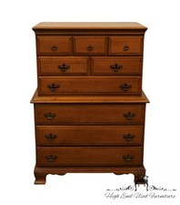 Vintage Maple Colonial-Style 4-Drawer Tallboy Chest of Drawers with Wagon Wheel Knobs — listing 2