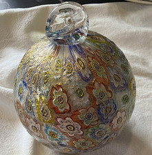 Vintage Stacked Glass Ball Table Lamp with Marble Base — listing 3