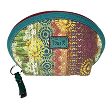 Fossil Key-Per Floral Coated Canvas Make-Up Bag / Zip Pouch, Brown Multi — listing 2