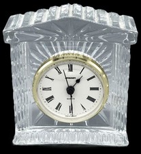 Staiger Lead Crystal Quartz Desk Clock, Square Cut-Glass Case, West Germany