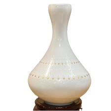 Fürstenberg Porcelain Trumpet Vase with Hand-Painted Floral Bouquet and Gold Trim — listing 2
