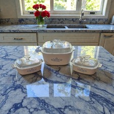 CorningWare Cornflower Blue Casserole Dish Set with Lids and Petite Pan — listing 3