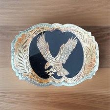 Vintage Flying Eagle Belt Buckle with Iridescent Finish — listing 3