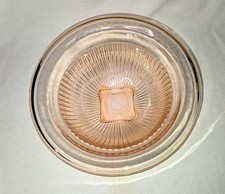Vintage Depression Glass Ribbed Nappy Bowl, 6 inch with 4 inch opening, Clear Pressed Glass with Sunburst Center — listing 2