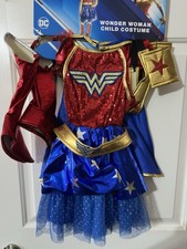 DC Comics Wonder Woman Girls Costume with Cape and Star Skirt