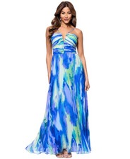 X by Xscape Purple & Pink Floral One-Shoulder Long Formal Gown, Size 6 — listing 4