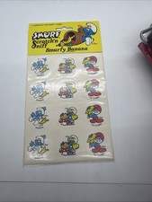 Vintage Smurf Scratch 'n Sniff Smurfy Bubble Gum Stickers - Sealed Pack of 12 — listing 3