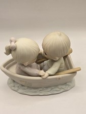 Precious Moments "I'd Row a Million Miles For You" Boy and Girl in Rowboat Porcelain Figurine — listing 5