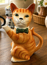 Tony Wood Studio Calico Cat Figural Novelty Teapot — listing 6