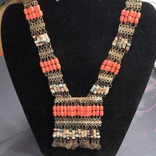 Vintage Aqua Blue Glass Coral Branch Bib Necklace — listing 5