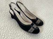 Bruno Magli Greta Black Patent Leather Peep-Toe Slingback Heels, Size 10 B — listing 3