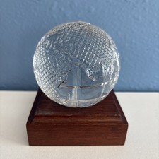 Waterford Crystal Globe Paperweight on Wood Base — listing 4