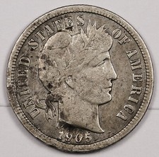1905-S Barber Silver Dime (San Francisco Mint) — listing 6