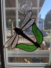 Stained Glass Style Dragonfly Round Ornament, New in Box Acrylic/resin with printed design — listing 4