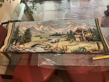 Vintage Needlepoint Tapestry Wall Hanging, Old Master Scholar Scene — listing 5