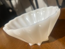 Vintage Milk Glass Star-Shaped Trinket Dish with Beaded Scroll Border — listing 5