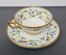 Minton Hexagonal Demitasse Cup & Saucer with Rose Basket Pattern — listing 2
