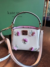 Kate Spade New York Phoebe Top Handle Satchel, Floral Applique, Bluestone, listing 6