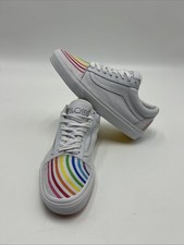 Vans Old Skool Flour Shop Rainbow White Leather Sneakers