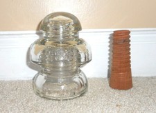 Vintage Clear Glass Insulator with Ribbed Body and Ringed Ends — listing 5