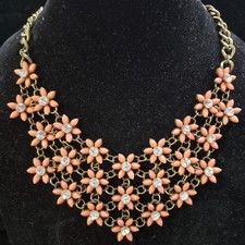 Vintage Aqua Blue Glass Coral Branch Bib Necklace — listing 4