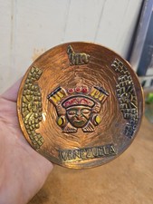 Vintage Venezuela Copper & Brass Souvenir Wall Plate with Maracas Motif — listing 5