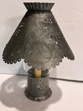 Punched Tin Candle Holder with Heart Handle, Folk Art Style — listing 4