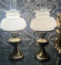 Vintage Brass Table Lamp with Clear Glass Chimney and Urn-Form Base — listing 6