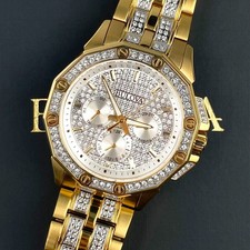 Bulova Octava Men's Gold-Tone Pavé Crystal Chronograph Watch — listing 3