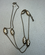 Vintage Matte Gold-Tone Overlapping Curved Link Collar Necklace — listing 3