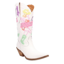 Dingo Nashville Nights White Leather Cowboy Boots — listing 3
