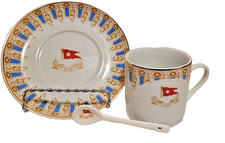 Titanic Museum Attraction Cobalt Blue & Gold Demitasse Cup and Saucer — listing 2