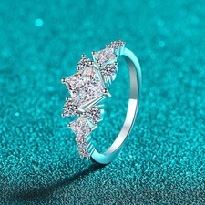 sterling square diamond Artisan Sterling Silver Square Diamond-Set Ring — listing 6