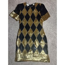 Vintage Royal Blue Silk Sequin Beaded Evening Blouse — listing 2