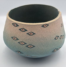 Studio Art Pottery Rectangular Slab-Built Vase with Abstract Textured Design — listing 2