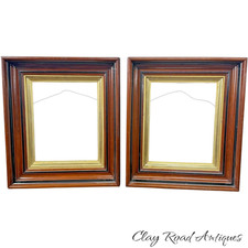 Framed Set of Four Antique Playing Cards (King & Queen) in Ebonized Gold Victorian Frame, 13.25 x 10.5 in — listing 5