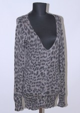 Guess Jeans Snow Leopard Print Long Sleeve Button-Front Cardigan Sweater, Size Medium — listing 3