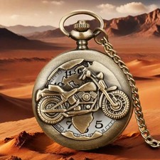 pocket chain Vintage-Style Quartz Pocket Watch with Floral Engraved Case and Chain — listing 4