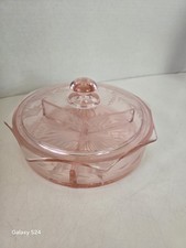 Pink Depression Glass Ribbed Berry/Serving Bowl, 8.5 inch, Rose — listing 3