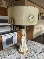 atomic age Mid-Century Modern Atomic Splatter Lamp with Conical Fiberglass Shade — listing 5