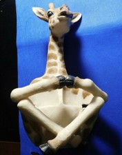 Sitting Giraffe Figurine in Gold Metallic Finish with Whitewash Accents, 10 inch — listing 3