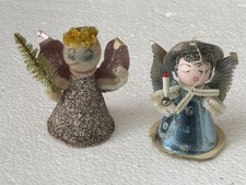 Angels Blessing Box Set - Three Spun Glass Angels with Gold Trim in Blue Velvet Presentation Box — listing 6